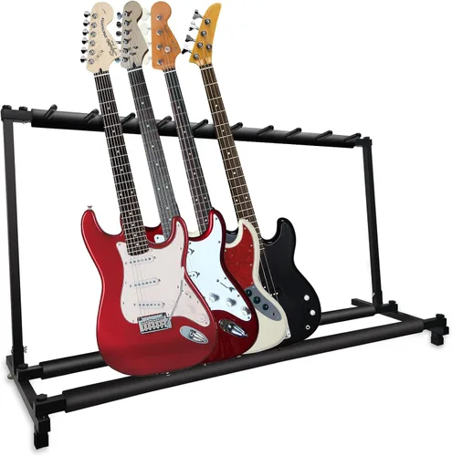 Vista 7 de GeeWin Soporte para 5 guitarras, soporte plegable para múltiples guitarras - acústica, eléctrica, bajo (5 soportes) Guitar Rack for Multiple