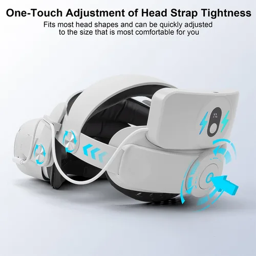 Vista 7 de Battery Pack Head Strap Compatible with Quest 2 Accessories, Sonicgrace 5300mAh Battery Pack VR Oculus 2 Strap for Elite-strap Replacement, Enhanced