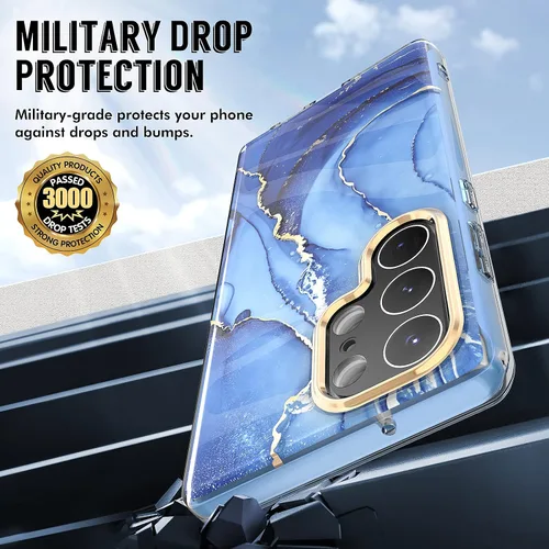 Vista 3 de Funda para Samsung Galaxy S23 Ultra con parachoques [sin protector de pantalla] + protector de cámara, TPU a prueba de golpes, protección de 360°