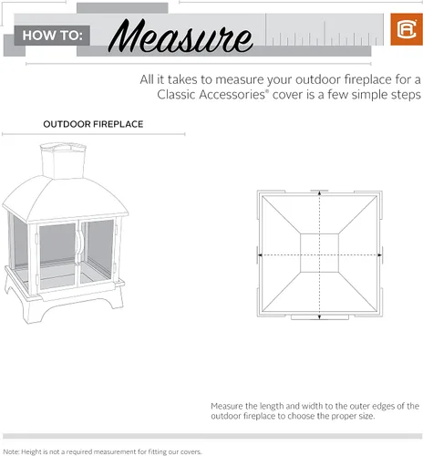 Vista 4 de Classic Accessories Veranda - Cubierta resistente al agua para chimenea de 32.5 pulgadas, fundas para muebles de patio