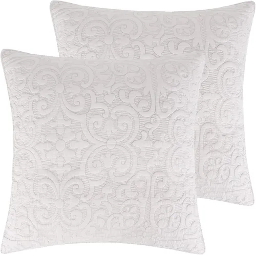 Vista 10 de Levtex Home - Sherbourne Black Stitch - Funda acolchada estándar - Medallón acolchado blanco con puntada negra - Algodón/Poliéster Puntada negra