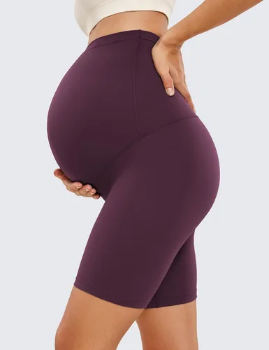 Vista 3 de CRZ YOGA Butterluxe - Pantalones cortos de yoga de maternidad sobre el vientre de 6 pulgadas, pantalones cortos de ciclismo atléticos