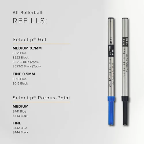 Vista 8 de Cross Selectip - Recambio de bolígrafo de gel, paquete individual, tinta negra Professional-Grade Refill for Effortless Writing and Journaling