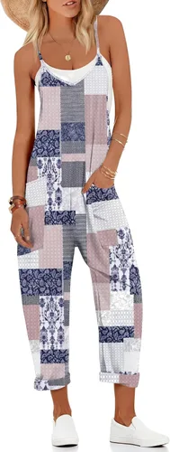 Vista 19 de Ekouaer Overol sin mangas para mujer, overol casual de verano 2-Verde Armada (ArmyGreen)
