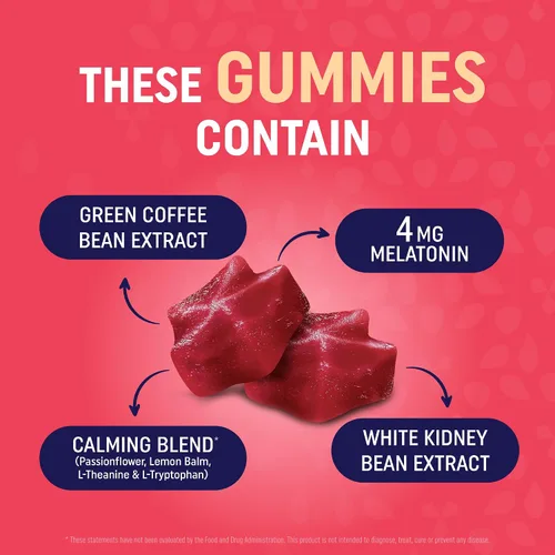 Vista 3 de Gomitas quemadoras de grasa nocturnas con melatonina para apoyar el sueño y la pérdida de peso Supresor del hambre y refuerzo del metabolismo