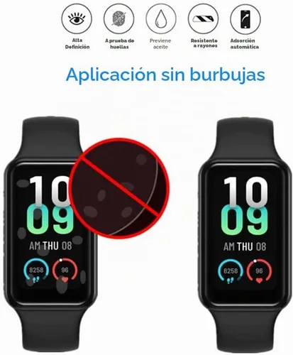 Vista 2 de [3 piezas] Protector de pantalla compatible con Amazfit Band 7, cobertura de pantalla completa 3D, borde curvado, película protectora PAMA