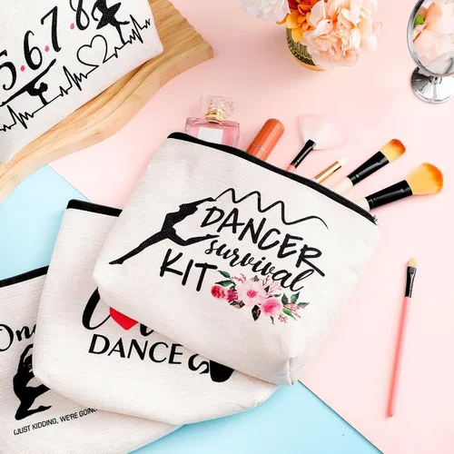 Vista 3 de Tondiamo Bolsa de maquillaje de baile, regalos de graduación, bolsas de cosméticos de baile, bailarina, ballerina, ballet, kit de supervivencia