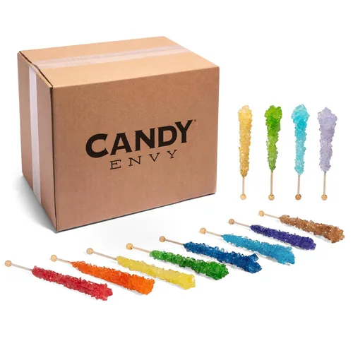 Vista 8 de Candy Envy - Surtido de palitos de azúcar de caramelo de roca - 10 envueltos indiv. - Colores surtidos