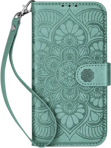 Vista 15 de Funda tipo cartera para iPhone 13, [bloqueo RFID] con 3 ranuras para tarjetas con ranura para tarjeta de crédito, cubierta protectora magnética