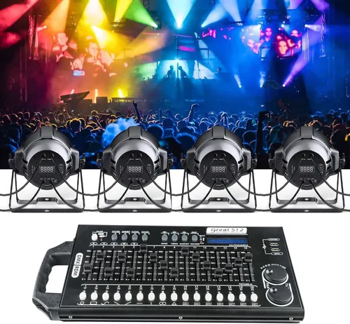 Vista 7 de Controlador de luz de escenario DMX 512 - Controlador de luces DMX de 512 canales con programa integrado y función de interruptor DIP RDM