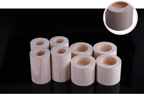 Vista 6 de Muebles modernos de pino de madera maciza ranurados redondos, patas de sofá, patas de bloque de madera, patas de apoyo, para cunas, escritorios