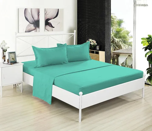 Vista 2 de Juego de sábanas Crescent Bedding de 100% algodón, extralargas, suaves y cómodas para cama de dos plazas