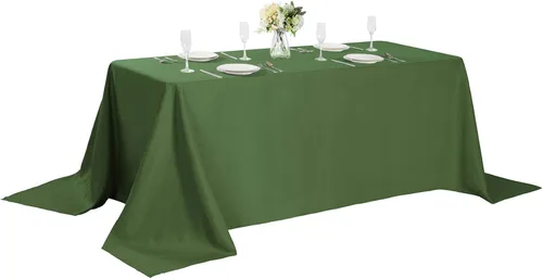 Vista 135 de Mantel rectangular de tela de poliéster lavable de 60 x 120 pulgadas, para decoración de bodas, fiestas, comedores, banquetes