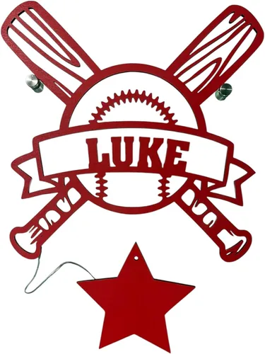 Vista 2 de Letrero de luz nocturna LED de béisbol, decoración de béisbol para fanáticos apasionados, letrero de béisbol personalizado con nombre, decoración