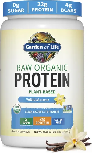 Vista 10 de Polvo de proteína vegana orgánico con vitaminas y probióticos; batido de proteínas puro, sin azúcar, chocolate, bandeja de 10 porciones