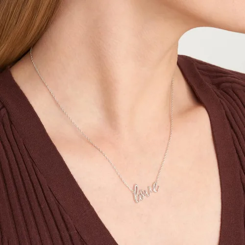 Vista 2 de Morgan & Paige Delicado collar para mujer, colgante de plata de ley con letras cursivas, adolescentes y niñas, joyería diaria, 16 pulgadas
