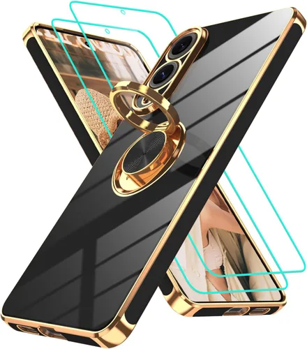 Vista 347 de Funda para Motorola Moto G 5G 2024: Funda Moto G Play 5G 2024 con 2 piezas de protectores de pantalla, soporte de anillo de rotación de 360°
