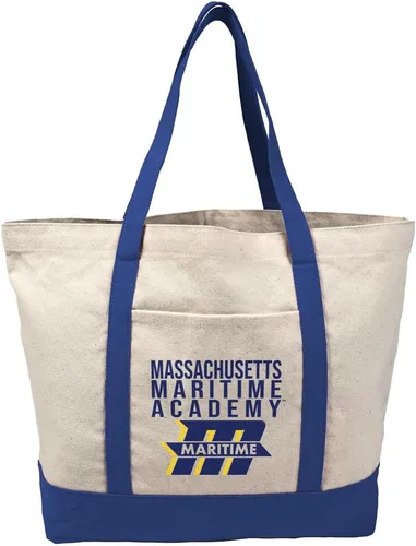 Vista 17 de Campus Lab Bolsa de lona con logotipo primario colegiado con bolsillo externo, bolsa de hombro reutilizable para ir de compras, playa Águilas A&m