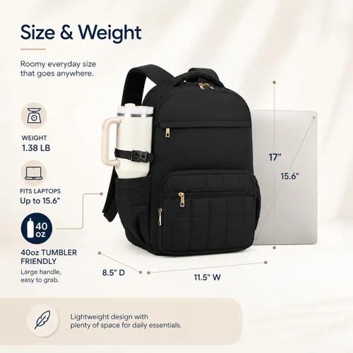 Vista 2 de Mochila para mujer de 15.6 pulgadas, mochila escolar universitaria para niña, Portátil