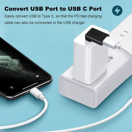 Vista 4 de Jadebones Adaptador USB a USB C de 90 grados (paquete de 4), ángulo vertical hacia arriba y hacia abajo, horizontal a la izquierda y en ángulo recto