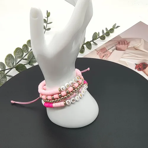 Vista 3 de APIUWOXE Friendship Bracelets Gifts for Women, Tour Bracelet Outfit Clay Inspired Layering Bracelet for Girls Friend Bohemian Concert Album Music