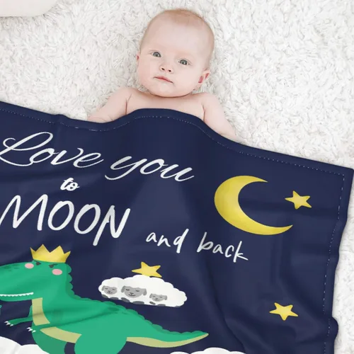 Vista 62 de Manta de regalo personalizada de dinosaurio con nombre para niñas, niños, recién nacidos, dinosaurio, manta personalizada para envolver al bebé