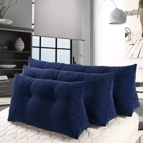 Vista 4 de WOWMAX - Almohada triangular para lectura; almohada grande para cabecera y respaldo; almohada en forma de cuña para soporte y posicionamiento