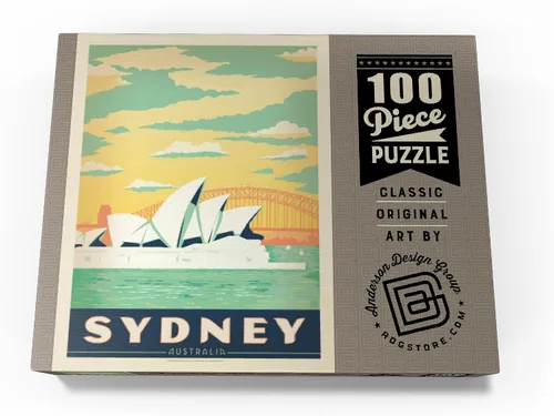 Vista 4 de MyPuzzle Australia: Sydney Harbor, Vintage Poster - Rompecabezas de 100 piezas prémium para adultos