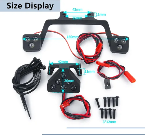 Vista 4 de MORLORDY RC delantero y trasero LED luz kits faro trasero para 1/5 Kraton 4WD 8S BLX ARA110002 Camión mejoras