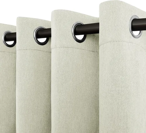 Vista 16 de Easy-Going - Cortinas opacas con aspecto de lino para oscurecer la habitación, con ojales para ventana, cortinas para dormitorio, sala de estar