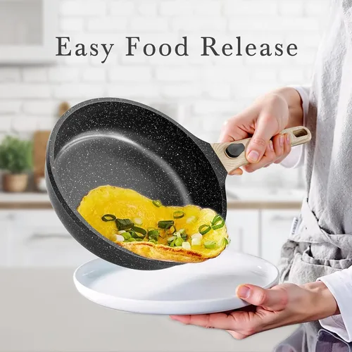 Vista 5 de Caannasweis Sartén antiadherente con mango desmontable para estufa y horno Gris