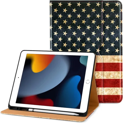 Vista 14 de DTTO Funda para iPad de 9ª/8ª/7ª Generación de 10.2 Pulgadas 2021/2020/2019, Funda de Soporte Folio Empresarial de Cuero Premium con Soporte