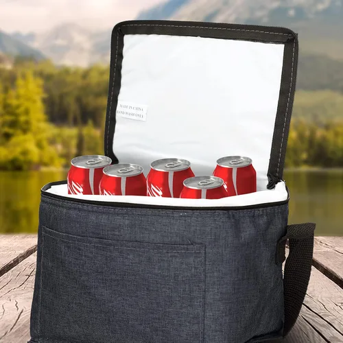 Vista 8 de Juego de 10 bolsas de almuerzo aisladas, paquete a granel, perfecta para el trabajo, viajes, eventos al aire libre, color negro