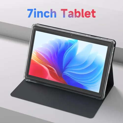 Vista 2 de Tablet Android 14 de 7 pulgadas con estuche, 8 GB de RAM 32 GB de ROM 1 TB de expansión, tablet PC con procesador Quad-Core, pantalla IPS de 1024 x