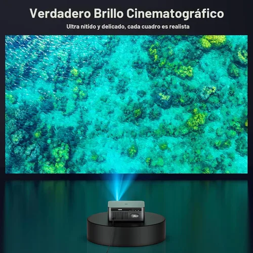 Vista 2 de HAPPRUN 3000 ANSI Lumens Outdoor Projector with Built-in Apps, Smart
