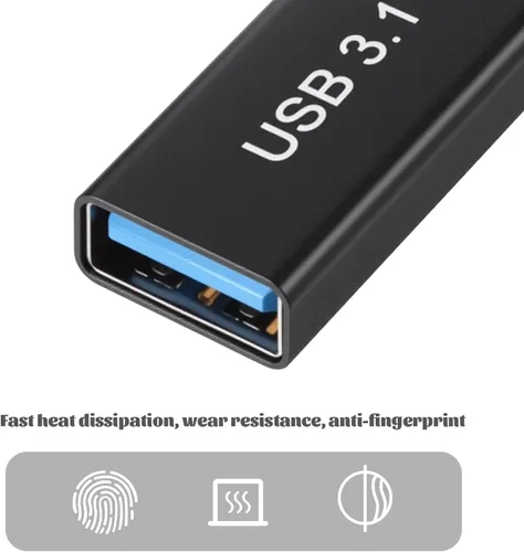Vista 6 de 5 adaptadores USB C a USB A y 2 adaptadores OTG, USB C hembra a USB A hembra, convertidor de 10 Gbps USB 3.1 a C, conector de extensión USB