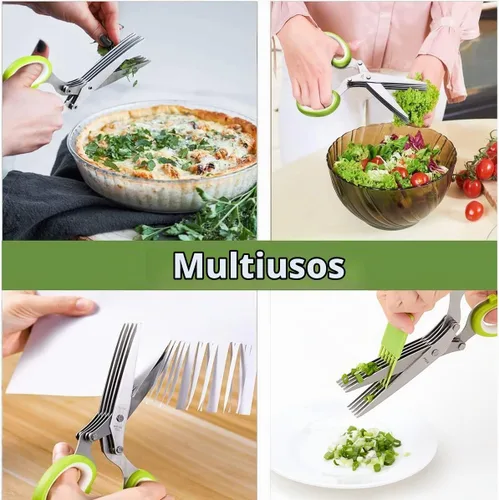 Vista 4 de X-Chef Tijeras multiusos de 5 hojas para hierbas