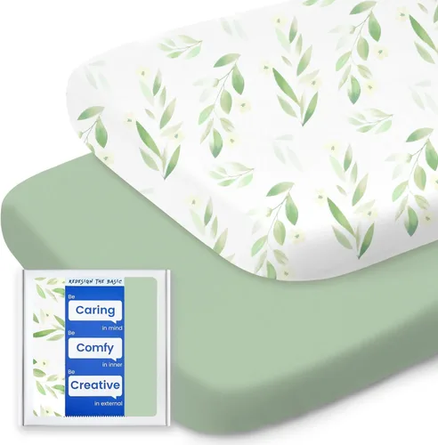 Vista 68 de Sábanas suaves para cuna de niño de alta calidad, sábana bajera para cuna ultra transpirable, sábanas súper elásticas de 28 x 52 x 9 pulgadas