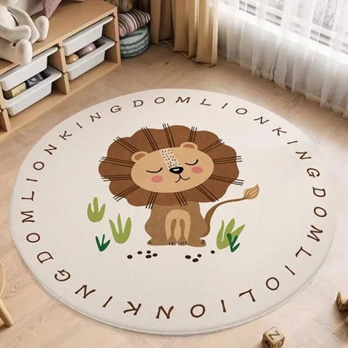 Vista 9 de Poowe ABC Animals - Alfombra de juego para niños, alfombra redonda educativa del alfabeto, suave, antideslizante, para el dormitorio de los niños