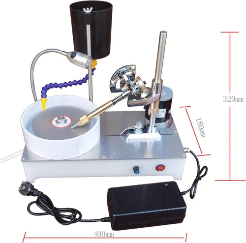 Vista 9 de DC 24V Gem Faceting Machine 120W Jade Pulidora Pulidora de roca Pulidora de roca Pulidora de ángulo de joya con pantalla digital y mango mecánico