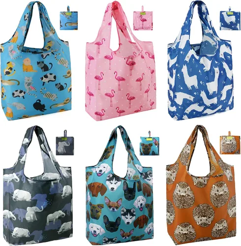 Vista 15 de Bolsas de la compra de animales reutilizables plegables bolsas de comestibles