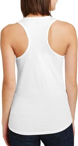 Vista 3 de Threadrock Camiseta sin mangas delgada con espalda cruzada de la bandera americana y azul para mujer, Rojo