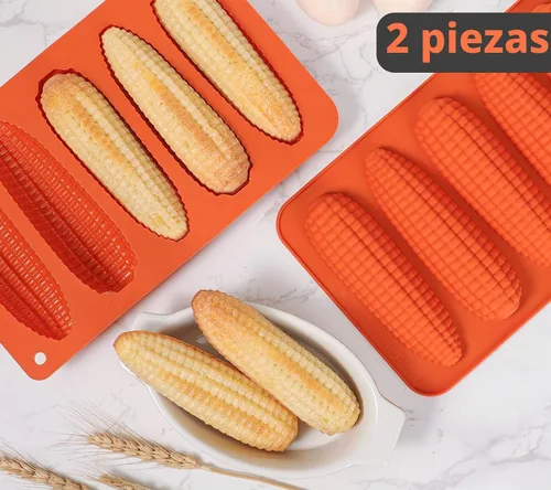 Vista 6 de Webake Juego de 2 moldes de silicona para pan de mazorca de maíz para hornear maíz para perros, pan de maíz del sur