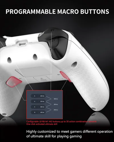 Vista 5 de Asura 2 Pro PC Game Controller Wireless Gamepad Hall Effect Trigger Joystick For Windows 7 8 10 11,Android TV,Steam,Tesla,Simulator,with