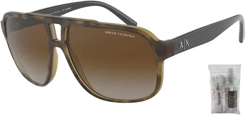 Vista 2 de Armani Exchange AX4104S - Lentes de sol rectangulares para hombre + paquete con kit de cuidado complementario de Designer iWear