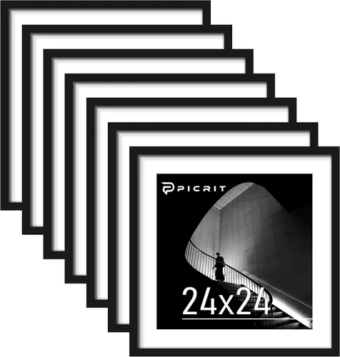 Vista 14 de Picrit Marco negro para póster de 24 x 34 pulgadas, paquete de 7 unidades, para fotos de 20 x 30 pulgadas con paspartú o de 24 x 34 pulgadas sin