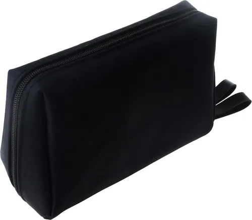 Vista 5 de Bolsa Pequeña de Maquillaje para Bolso Bolsa de Cosméticos Portátil Impermeable para Viaje Bolso de Maquillaje para Mujeres, Todo negro, Chico