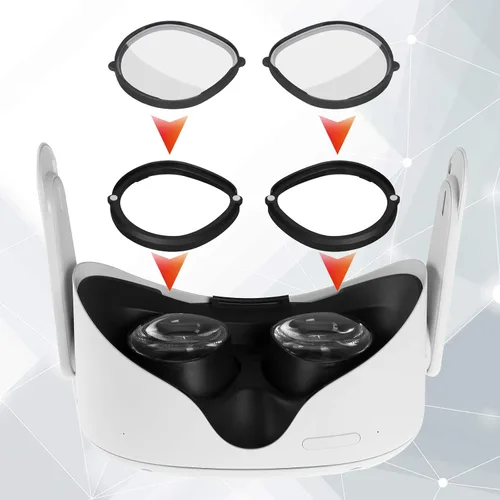 Vista 7 de 1 Set Orzero Blue Light Blocking Glasses Lens Compatible for Quest 2 Quest Protect VR Headset Lens from Scratches