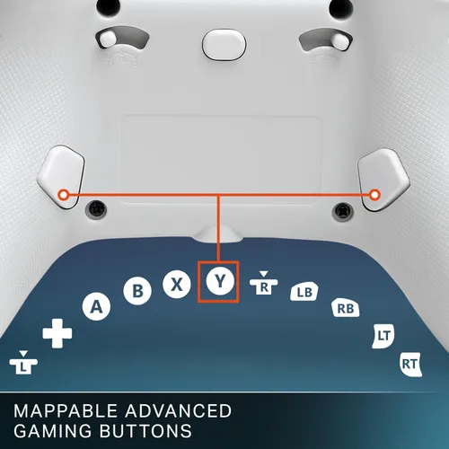 Vista 4 de PowerA Advantage Wired Controller for Xbox Series X S - Arctic Ice, gamepad, hall effect thumbsticks, gaming controller, USB-C, Works with Xbox One