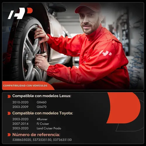 Vista 2 de A-Premium Protectores de salpicadero Compatibles con Toyota 4Runner 2003-2009 FJ Cruiser 2007-2014 Land Cruiser Prado 2003-2019 Juego de 4